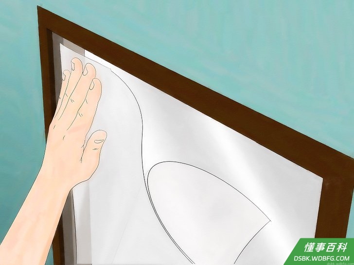 Step 2 安装防爆玻璃膜，防止窗玻璃碎裂。
