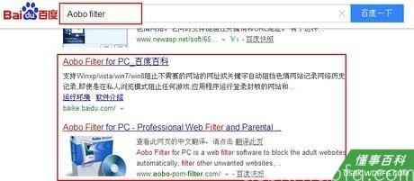 Step 1 您可以在谷歌或者百度搜索页面搜索关键词“Aobo Filter”来下载一个网络过滤软件。