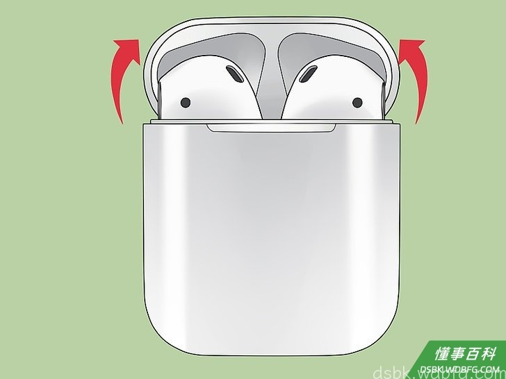Step 2 打开AirPods充电盒的盖子。