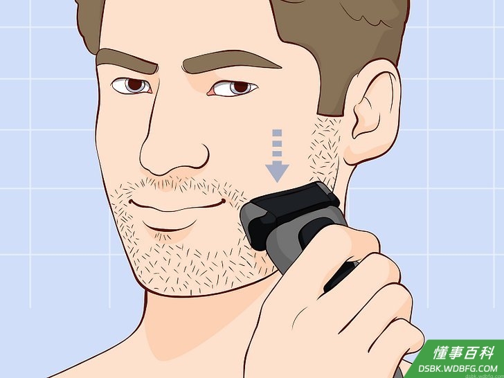 Step 4 剃脸颊和脸侧面的胡须。