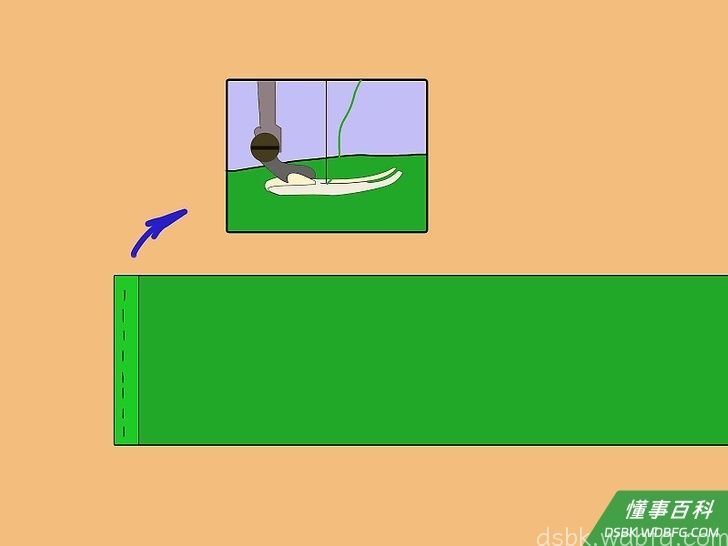 Step 5 短边处锁边。