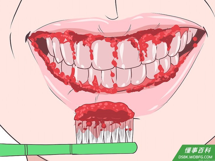 Step 3 用一支新牙刷蘸取混合物，涂到牙齿上。