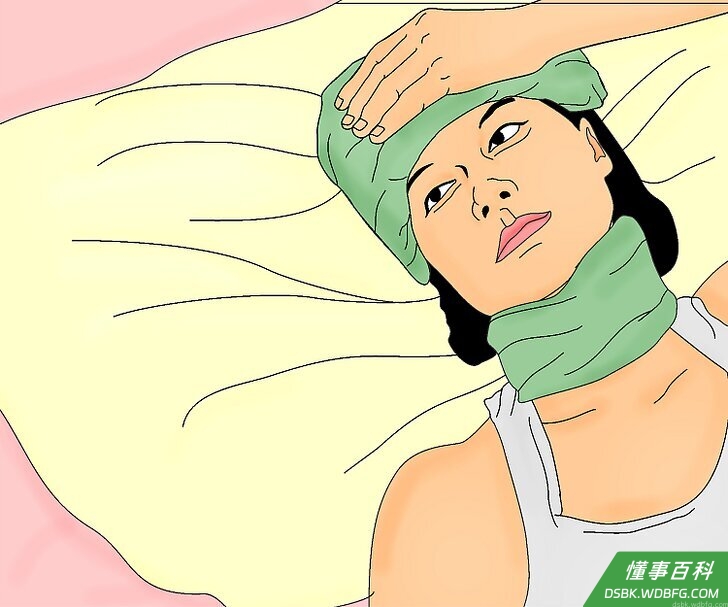 Step 4 给头和颈部降温。
