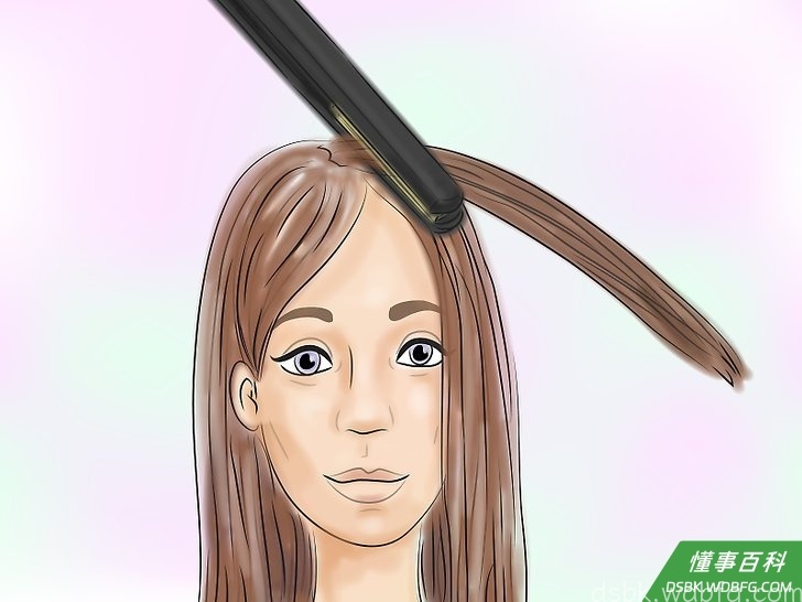 Step 8 将卷发棒夹住几秒钟。
