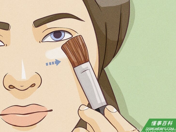 Step 5 涂抹眼睛周围的BB霜。
