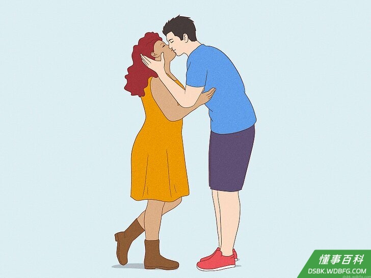 Step 1 如果你比她高，你可以略微弯腰去亲吻她的嘴唇。