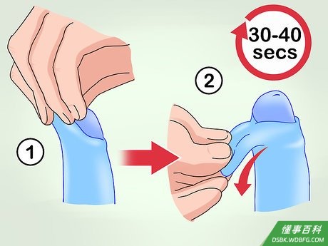 Step 1 把封闭的包皮向后拉伸。