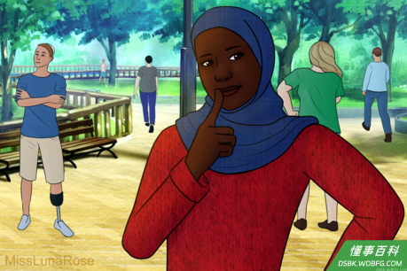 Cute Muslim Girl Thinking.png