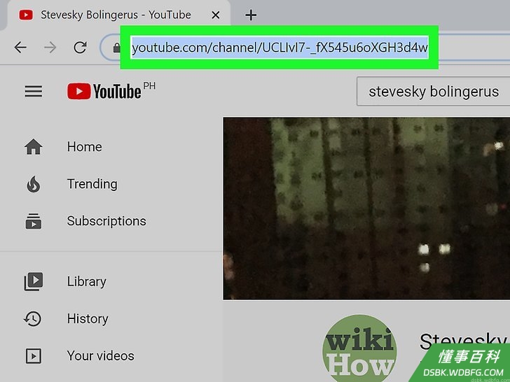 Step 2 点击并选择地址栏中的频道URL。