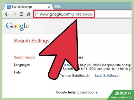 Step 3 在地址栏里输入“www.google.com/preferences”。