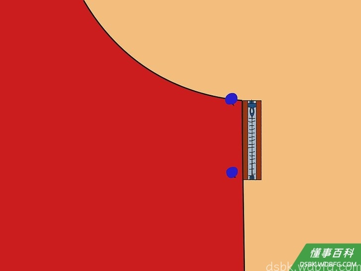 Step 4 将拉链边缘用大头针标记。
