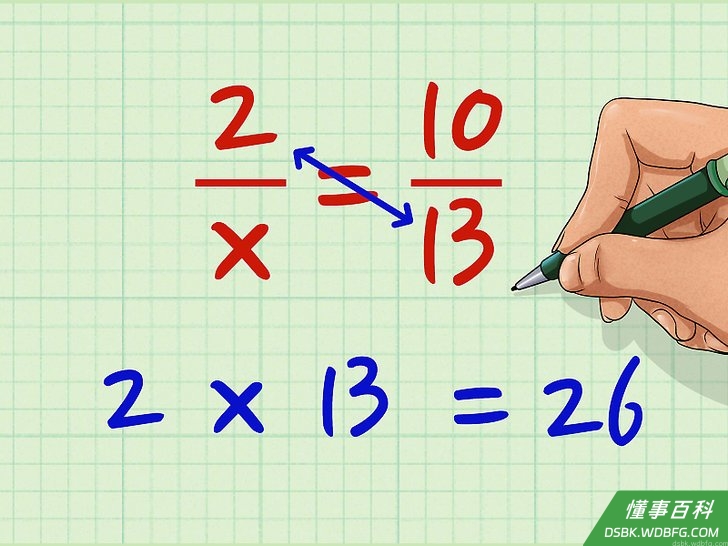 Step 1 右边的分母乘以边的分子。