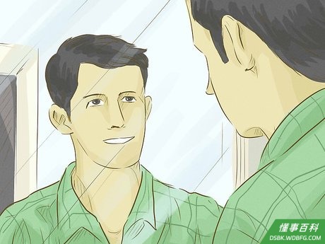 Step 2 站在镜子前，想象镜子里的人是其他人。