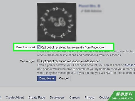 Step 3 决定你是否不再接收来自Facebook的电子邮件。