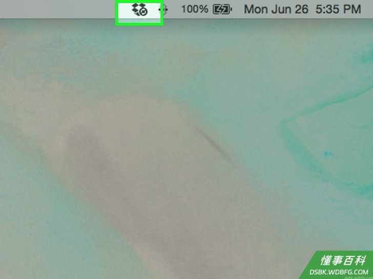 Step 1 在Mac菜单栏中找到Dropbox。