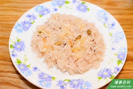 Step 9 使用之前用叉子拌松。