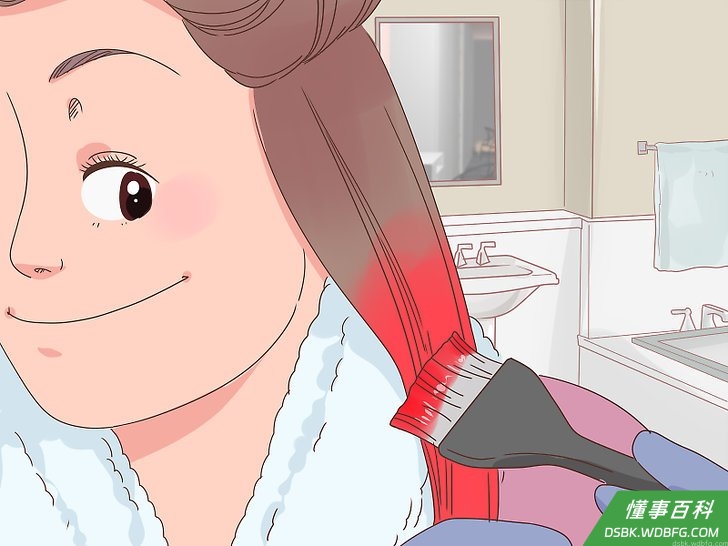 Step 5 想图省事，可以直接把食用色素抹到头发上。