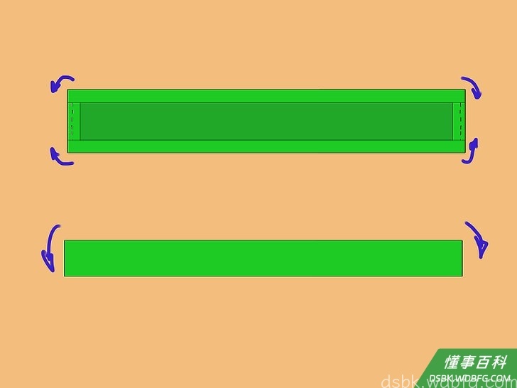Step 6 长边处锁边。