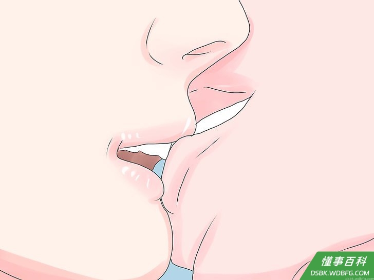 Step 1 吻她的嘴唇。