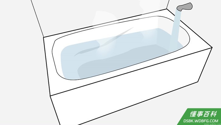 Step 1 往浴室的水槽或者浴缸里放热水。