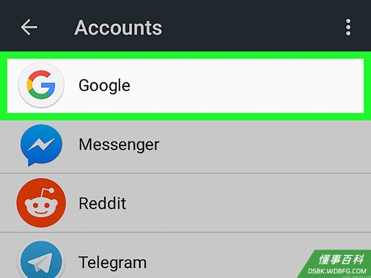 Step 3 点击Google。