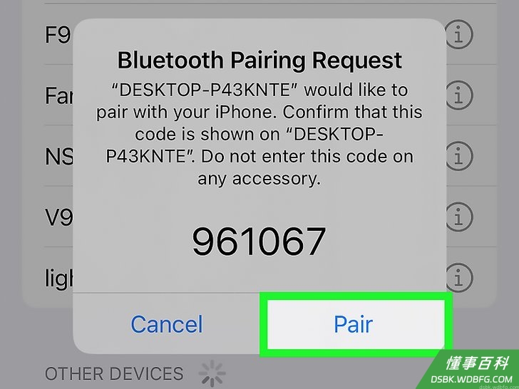 Step 13 在iPhone上点击配对。