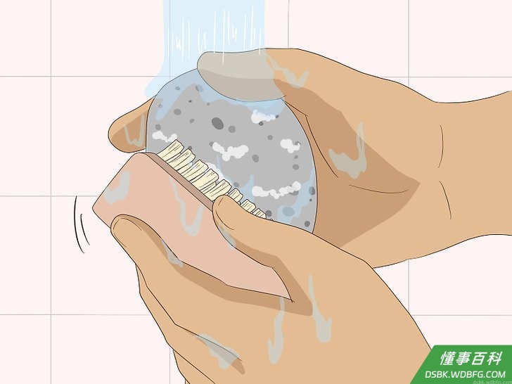 Step 1 使用浮石后要及时清洗。