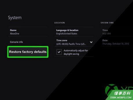 Step 4 在没有密码的情况下,将系统重置为出厂设置,以解除Xbox One的“家长控制”。