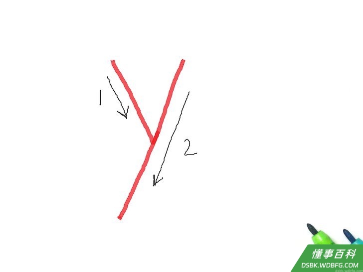 Step 25 字母y：画一个小写v（参看小写字母的步骤22），但在两条线相连处沿着字母v里的右边线条继续画。...