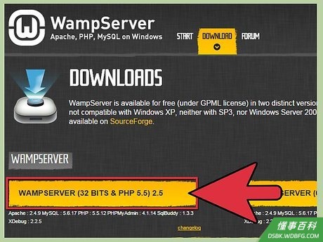 Step 10 下载WAMPSERVER。