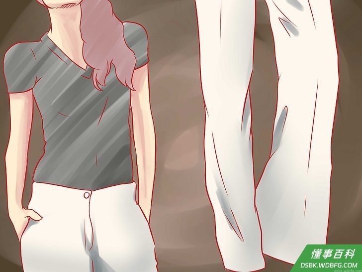 Step 1 紧身黑T恤搭配白色的宽大牛仔裤。