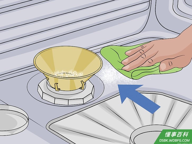 Step 5 用湿布清理撒出来的盐。
