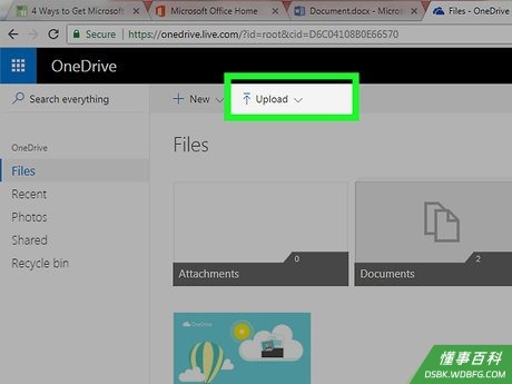 Step 6 将文件上传到OneDrive，之后用在线应用程序打开它们。