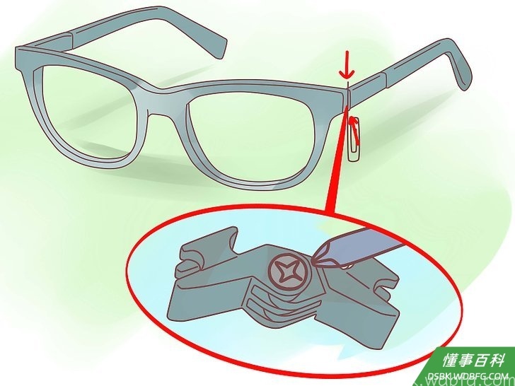 Step 1 使用眼镜维修工具包。