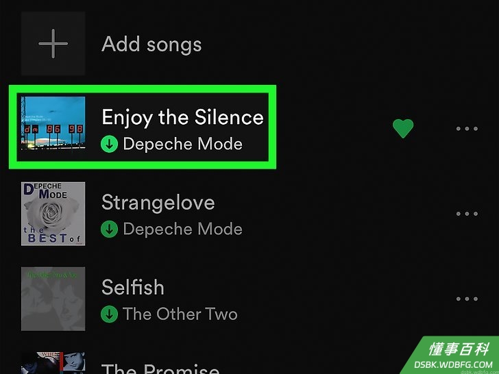 Step 7 离线欣赏Spotify音乐。
