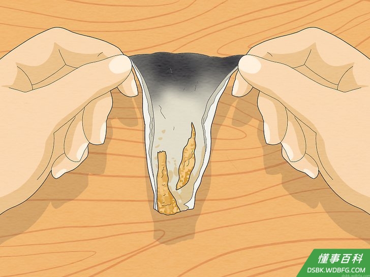 Step 14 观察蜡烛头上的残渣。