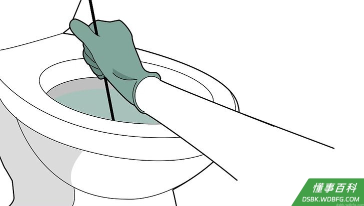 Step 4 用铁丝捣一捣，将堵塞松散开来。