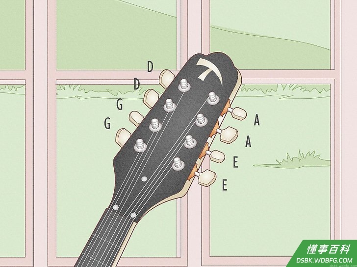 Step 2 对应好每根弦的调音器。