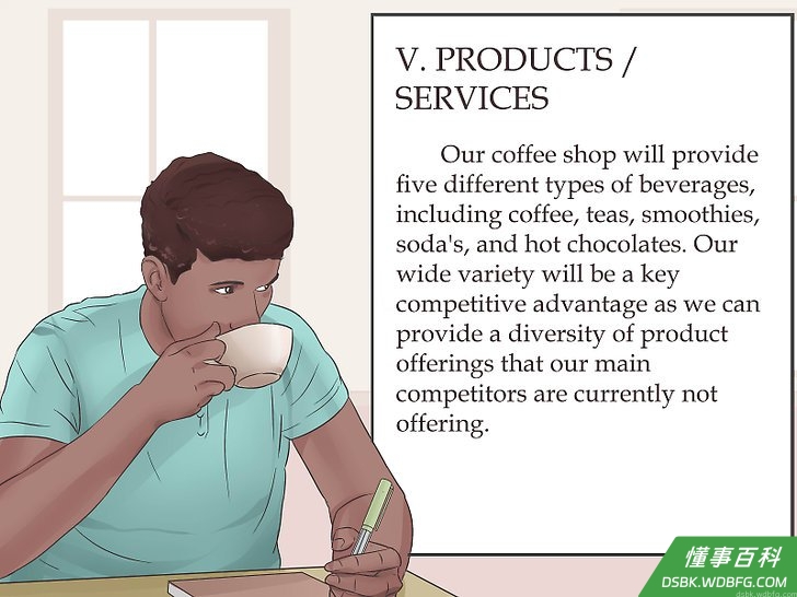 Step 5 介绍公司产品和服务项目。