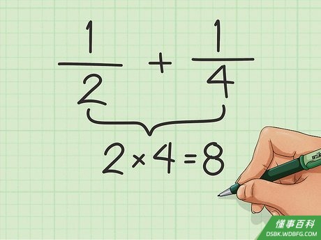 Step 2 算出两个分数的公分母。