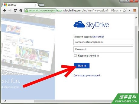 Step 2 登录Hotmail账号。