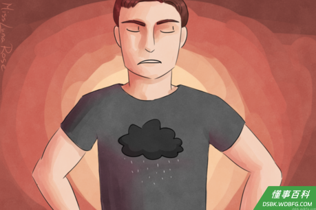 Scowling Man in Raincloud Shirt.png