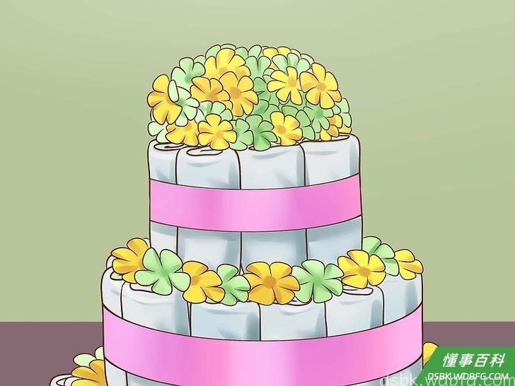 Step 3 把装饰物放在蛋糕上。