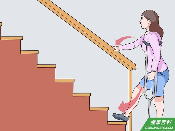Step 1 上楼梯先迈没问题的那条腿。