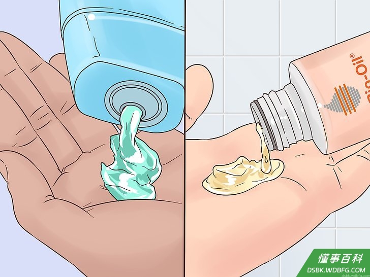 Step 3 在洗发水中加入一点百洛油，抑制头屑和头皮瘙痒。