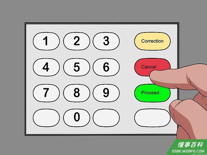 Step 11 在离开取款机之前，确认交易是否已经结束。