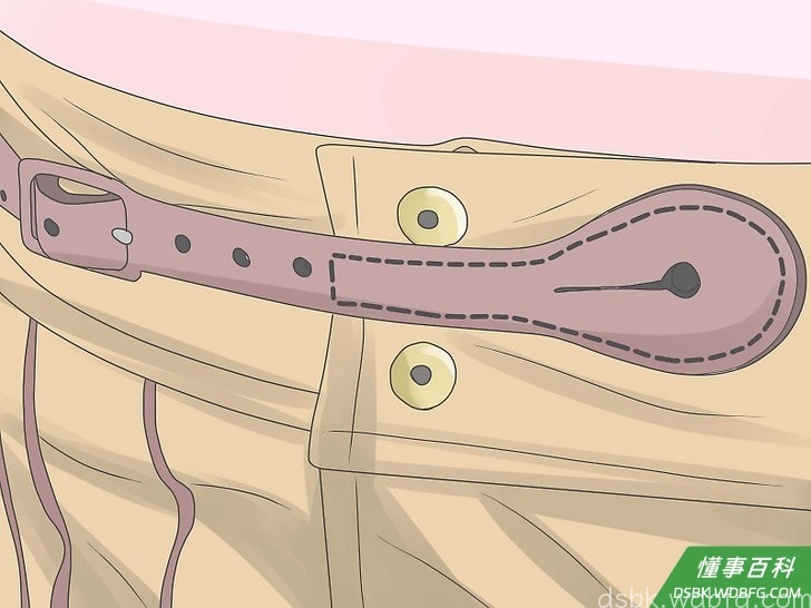 Step 2 将腰带缝在短裙的上边缘处。