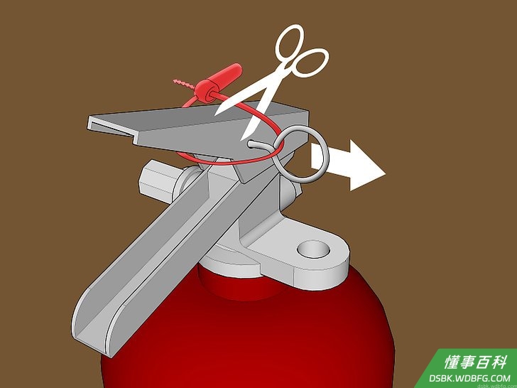 Step 5 准备使用灭火器。
