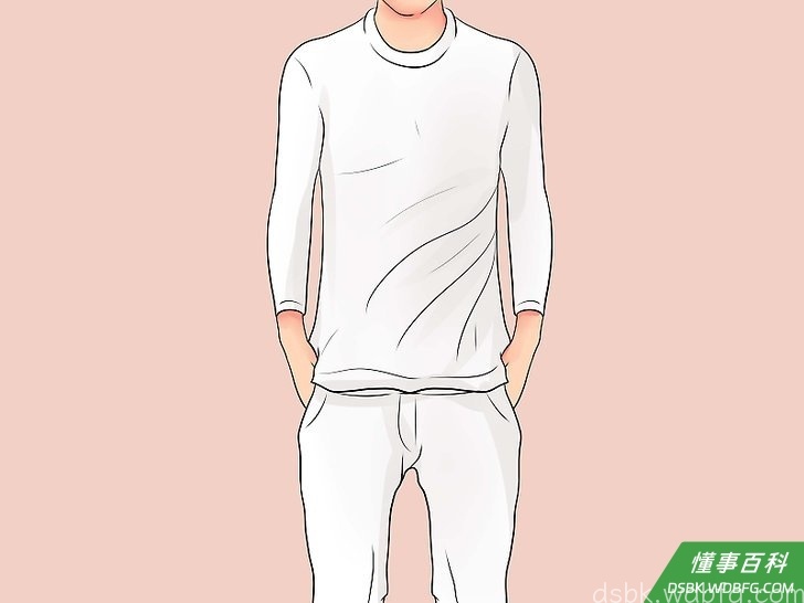 Step 2 穿上你的长内衣和白色打底外套。