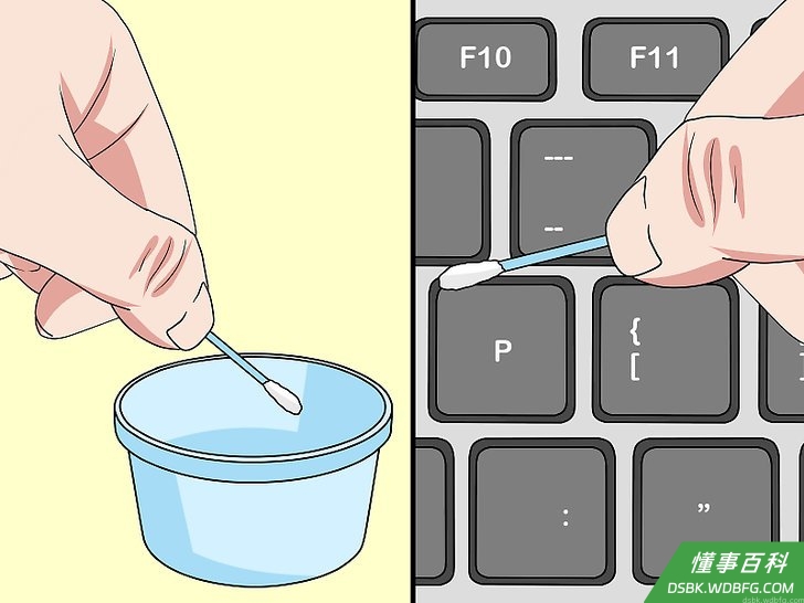 Step 6 清洁按键周围区域。